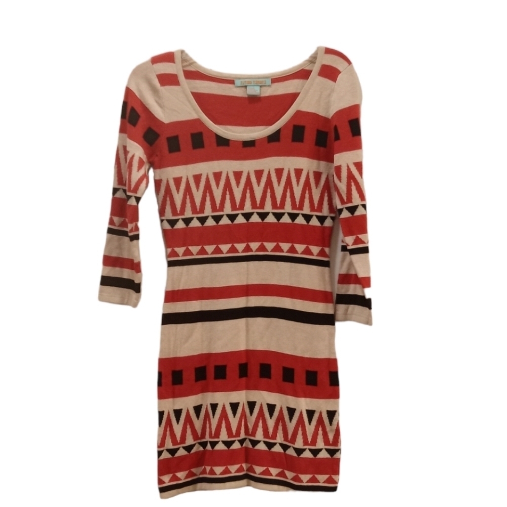 Flying Tomato Aztec Tribal Natiive Western Knitted Swiftie Sweater Dress Size M